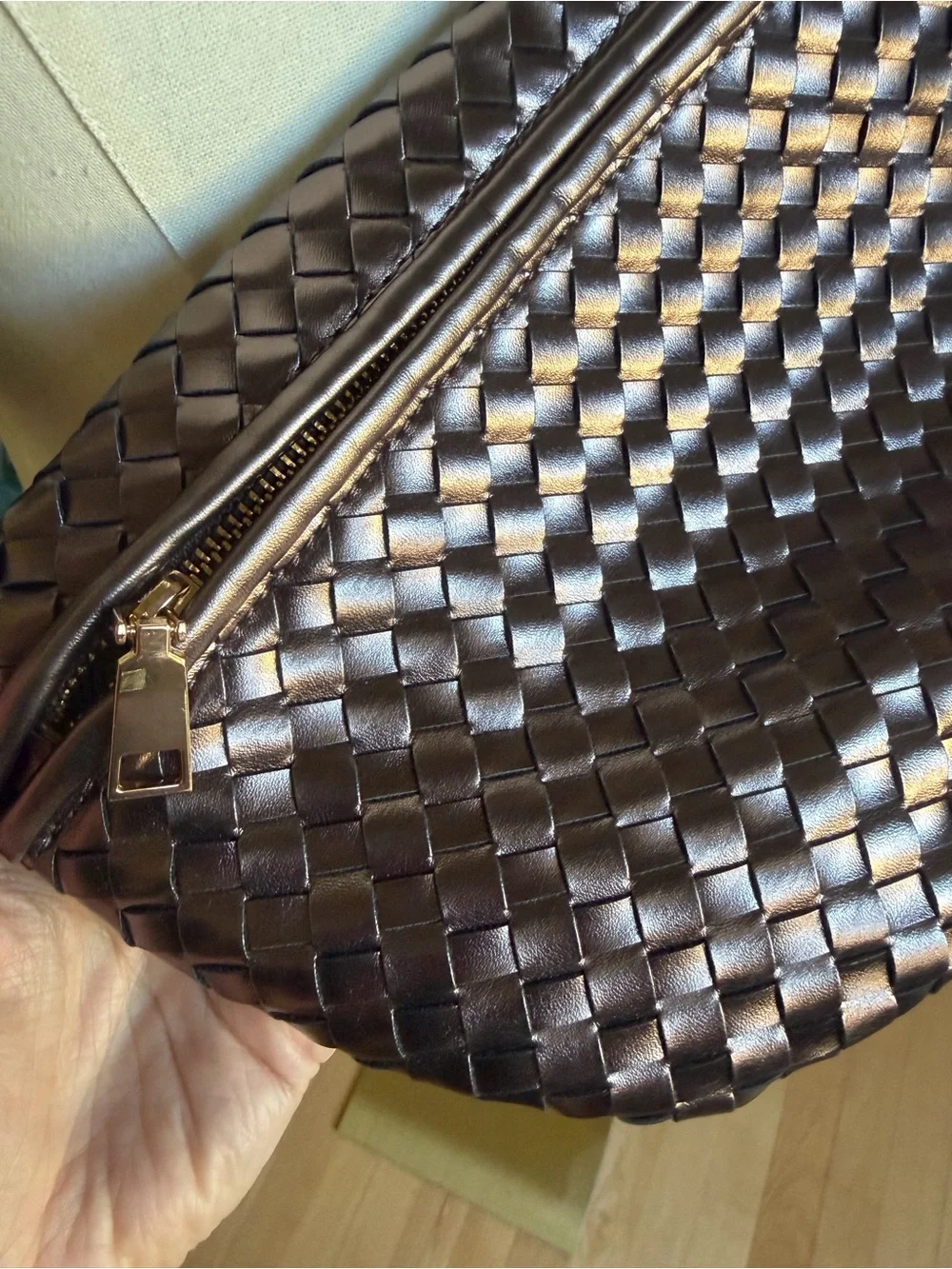 Pretty Simple Metallic Woven Crossbody Bum Bag